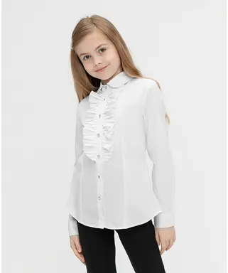 Блузка, Цвет: Белый, Размер: 152